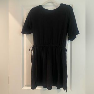 Short-Sleeve Waist-Defined Slub-Knit Mini T-Shirt Dress for Women